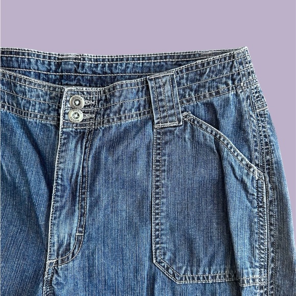 Riders By Lee Women’s 16M Jean‎ Denim Cargo Capris Shorts Jorts 36x20 Baggy Y2K - Picture 2 of 9